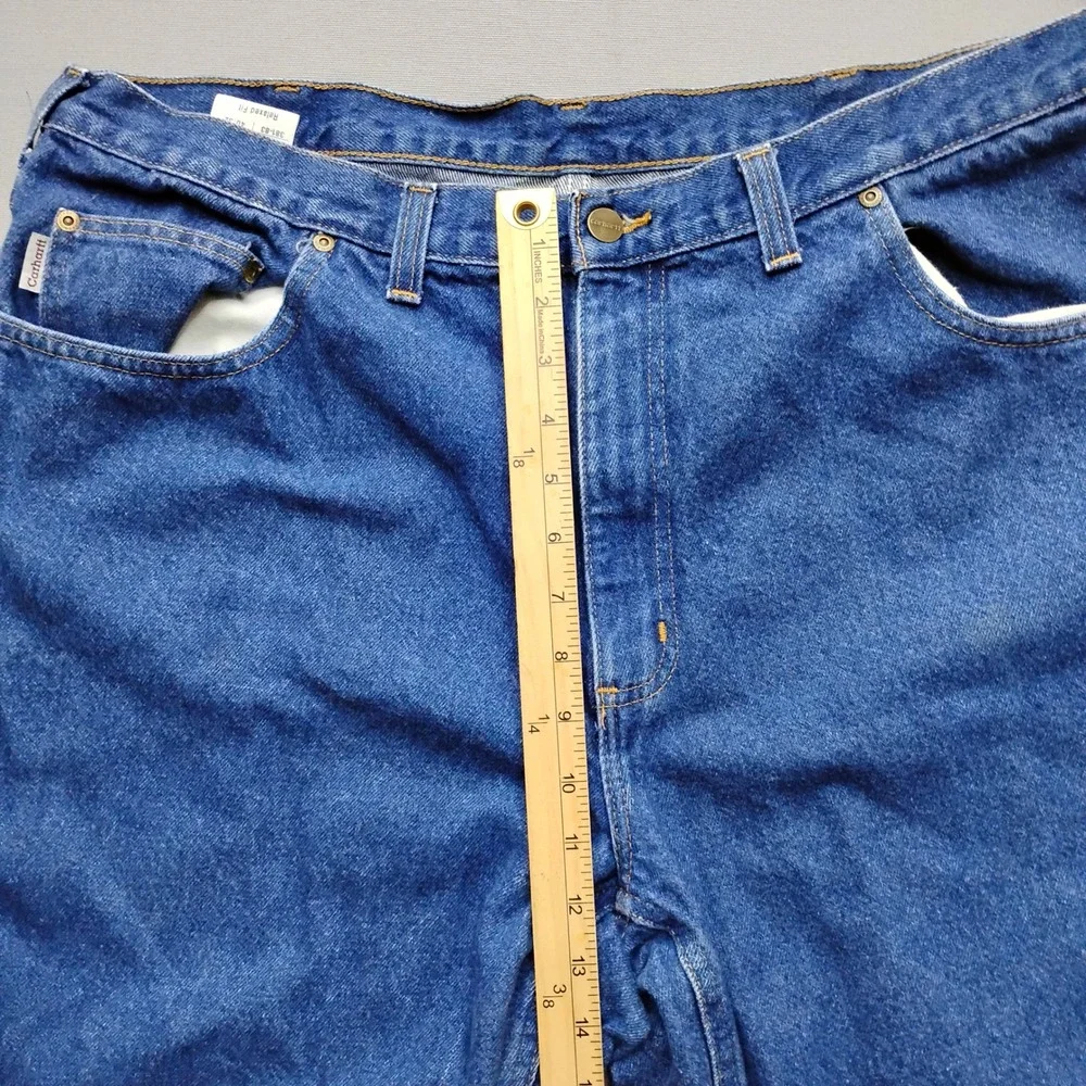 Carhartt Mens Relaxed Fit Straight Leg Blue Denim Jeans 40x32 381-83 Medium Wash